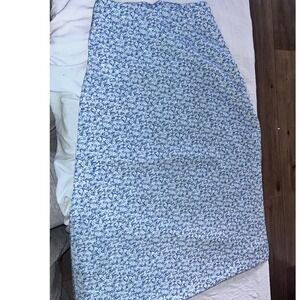 SHEIN Blue Floral Print Midi Skirt Women's Size S